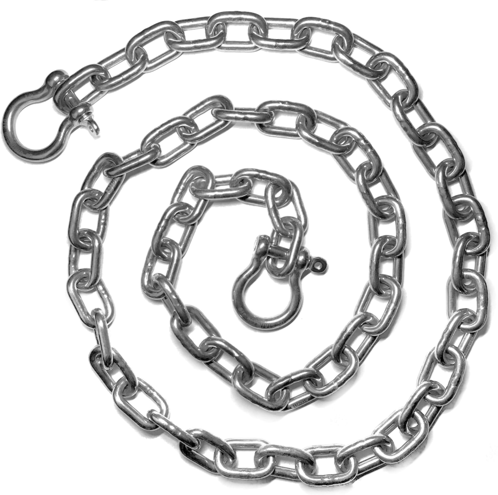 US Stainless 5/16" (8mm) AISI 316 Anchor Chain with 3/8" (10mm) Shackles