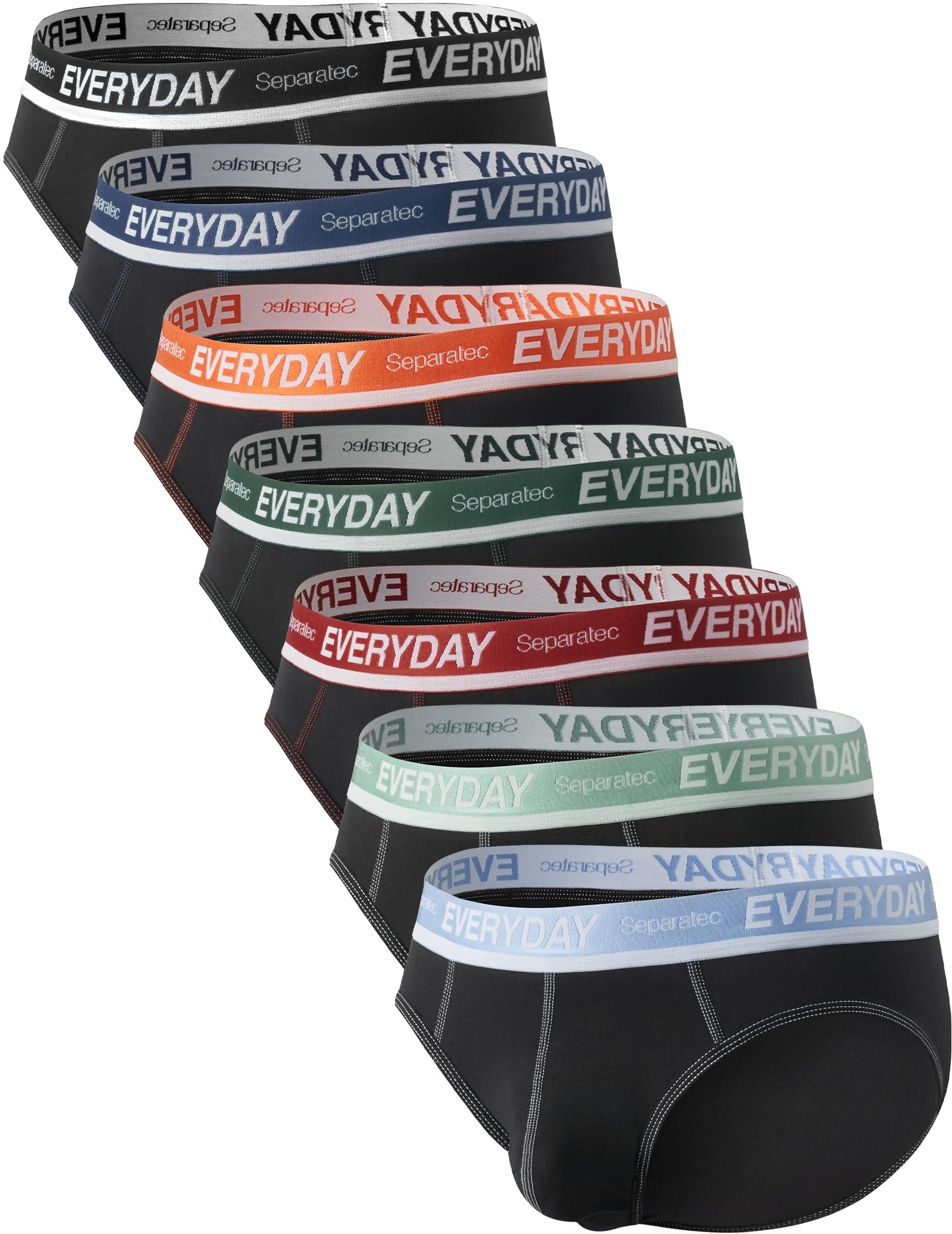 SeparatecMen's Underwear Briefs with Dual Pouch,Covered Waistband,Tagless,Soft&Breathable Cotton Underwear for man,7-Pack