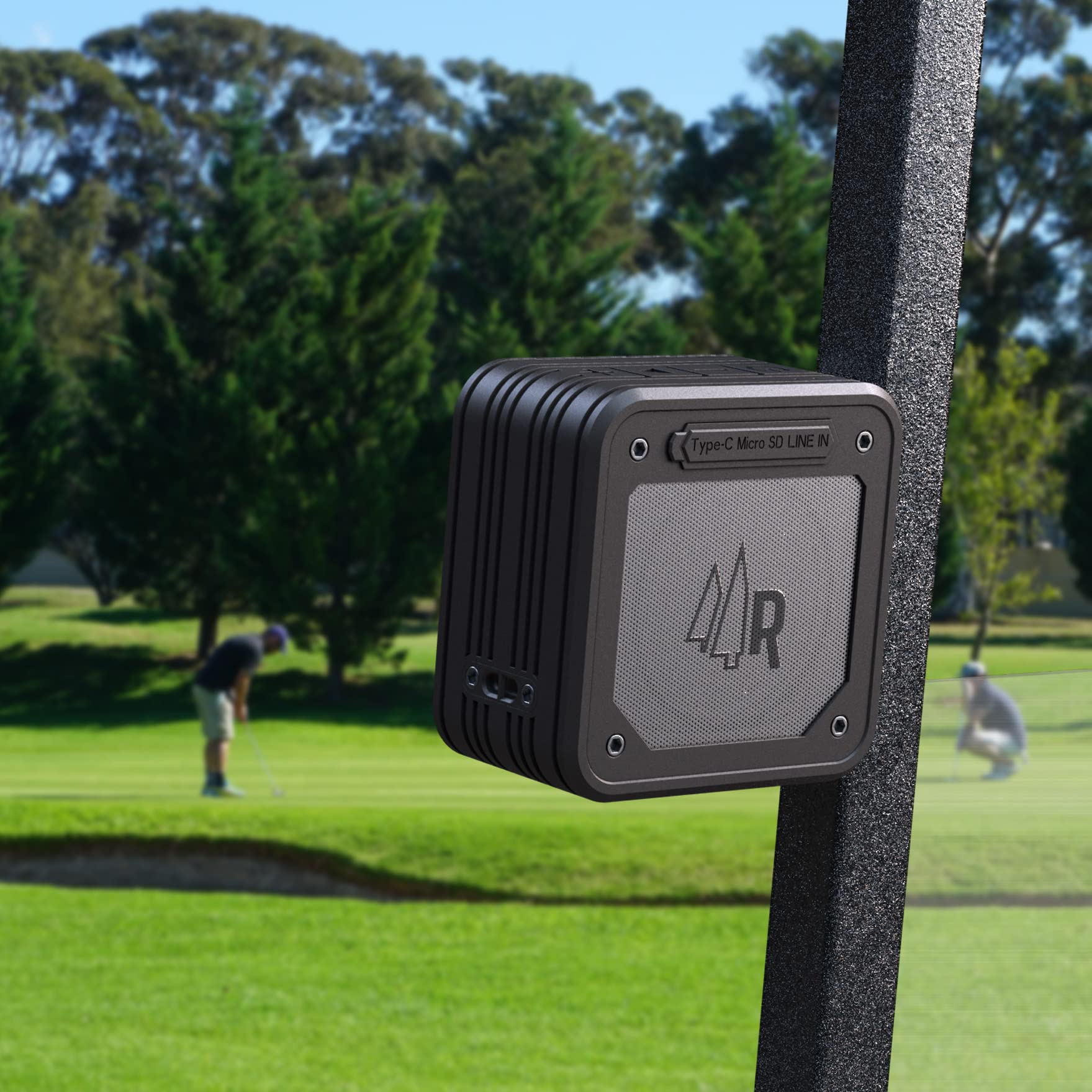 Altoparlante magnetico wireless Bluetooth per golf cart con custodia protettiva in EVA (impermeabile IPX6) con supporto magnetico per barra – portatile per viaggi, siti di lavoro e golf (2)
