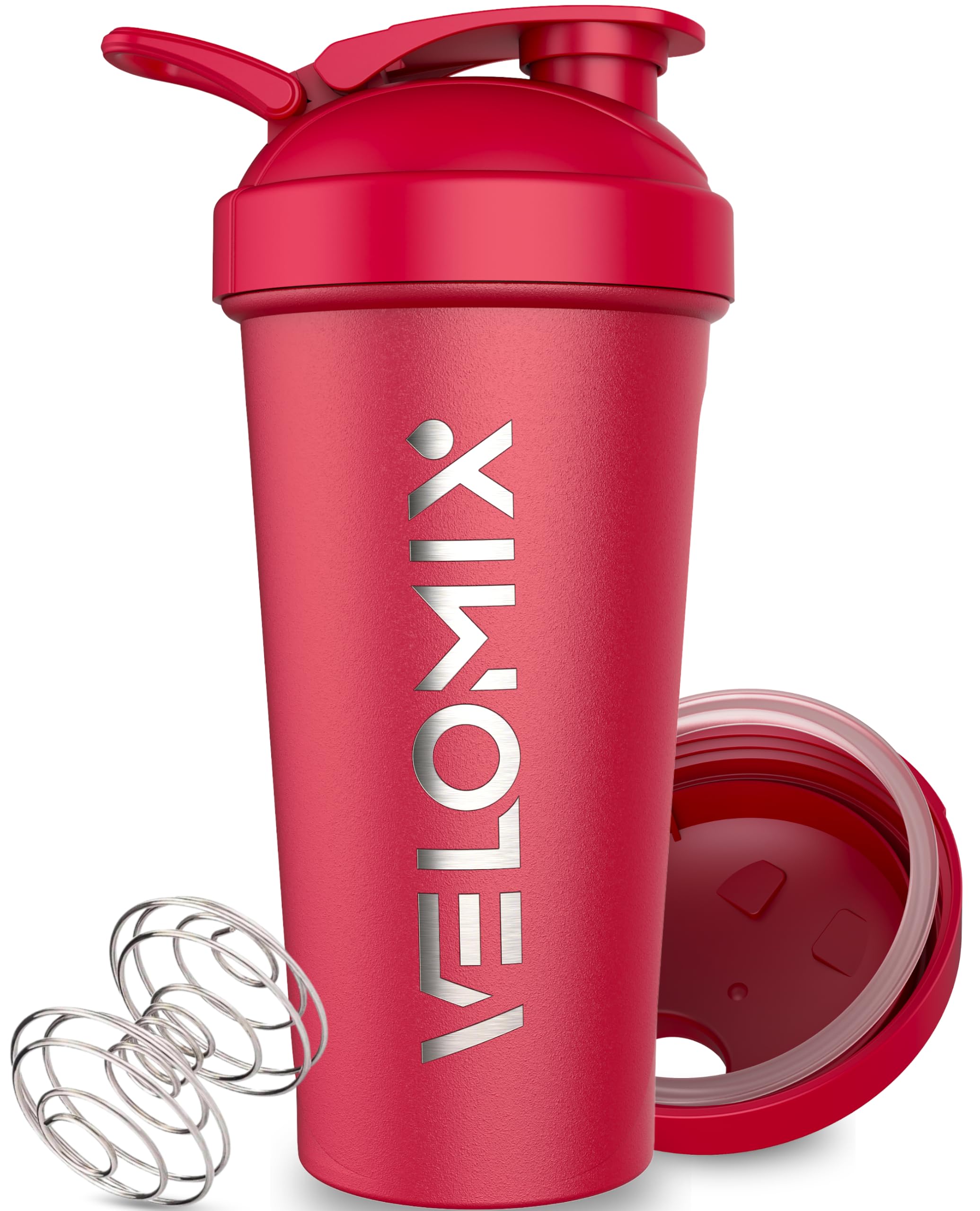 VELOMIX 24oz Stainless Steel Shaker Bottle with Wire Whisk, Black — Amazon image 10