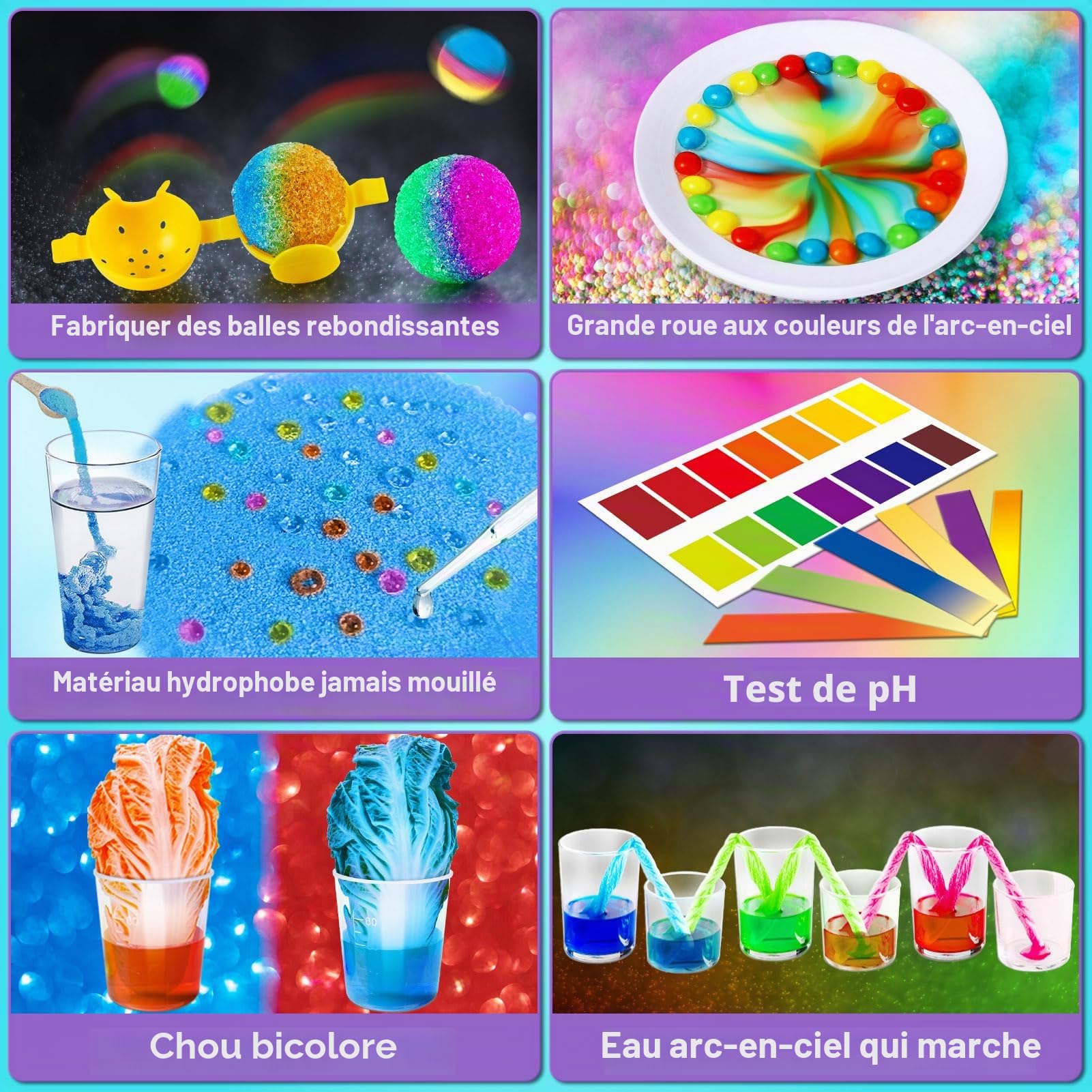 UNGLINGA Plus de 70 kits d'expériences pour enfants, volcan et construction chimique
