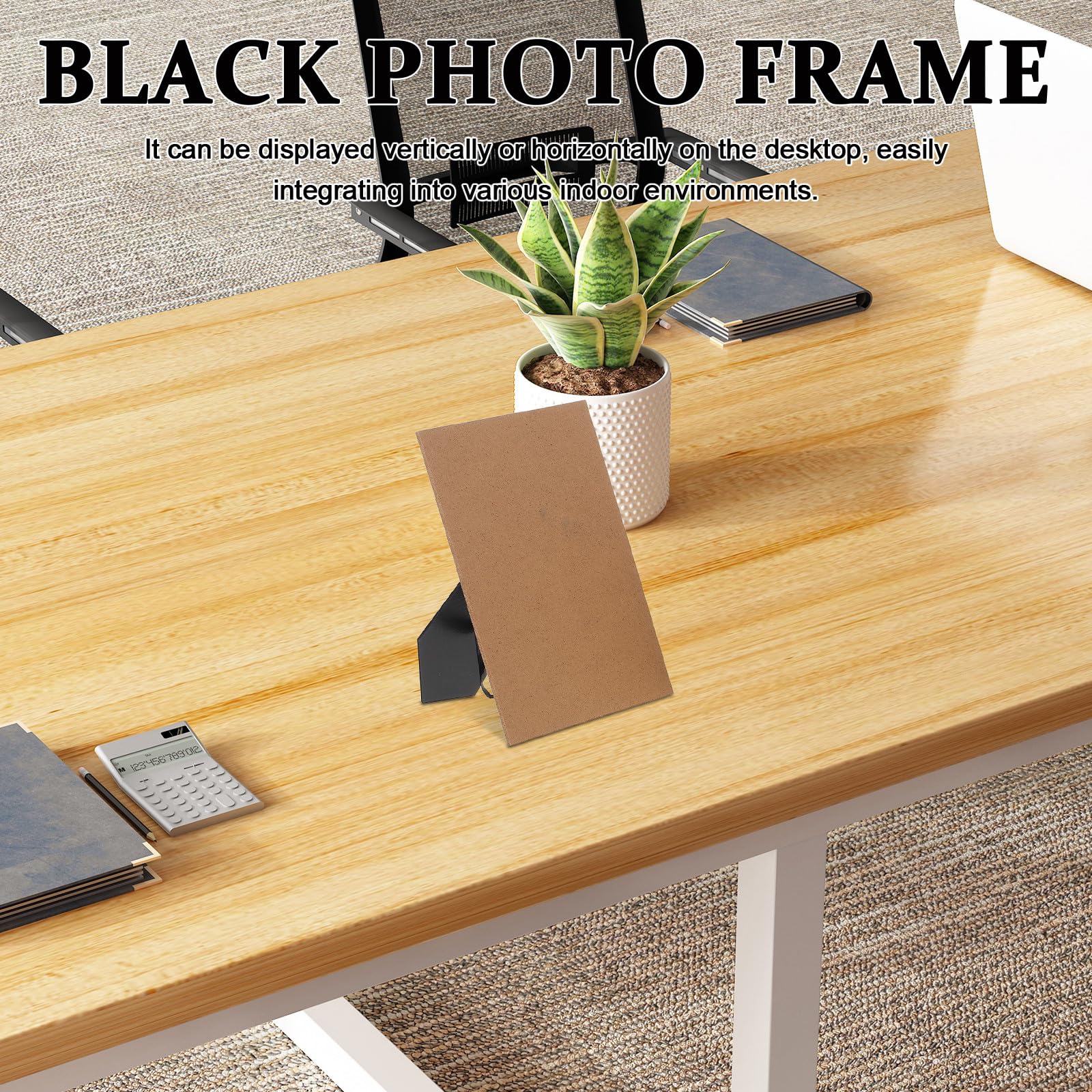 4 Pezzi di Retro per Cornice per Foto: Parte di Ricambio per Cornice per Foto - Pannello di densità Nero con Supporto per Riparazione e Sostituzione di portafoto 7,9" X 5,9"