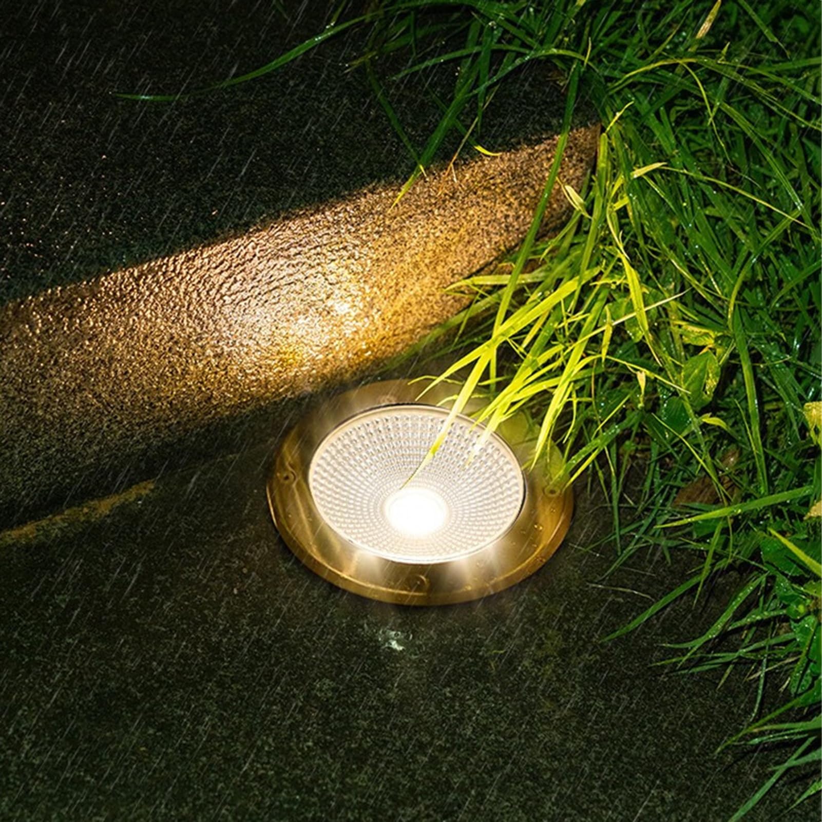 COB Lampada da Paesaggio Rotonda Esterno Faretto da Incasso A Terra IP66 Impermeabile AC85-265V Luce Sotterranea a LED per Giardino Cortile Parco Bosco Faretti(Warm White,30W)