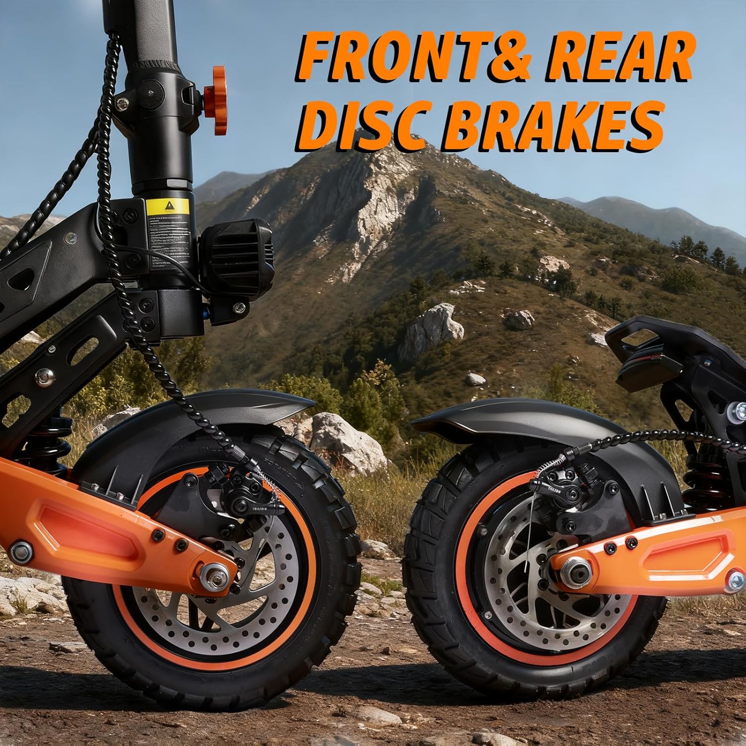 Off Road Electric Scooter for Adults, 2000W Motor, 40MPH 48V 21AH Battery, 11" All-Terrain Inflatable Tires, Heavy Duty E-Scooter with Dual Suspension & Disc Brake