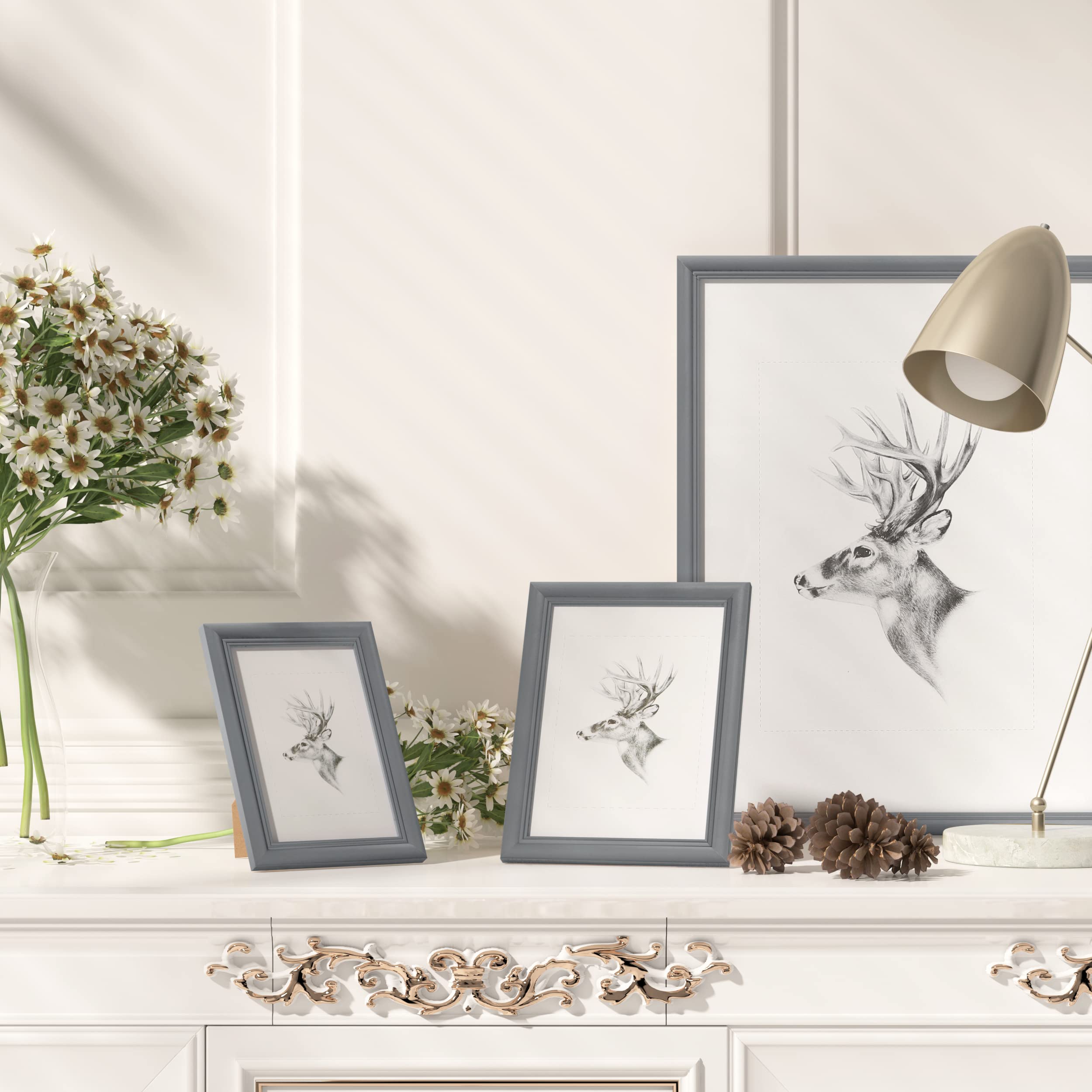 Set 3 Cornici Foto WOLTU 20x30cm - Portafoto In Legno Per Parete E Tavolo - Foto 10