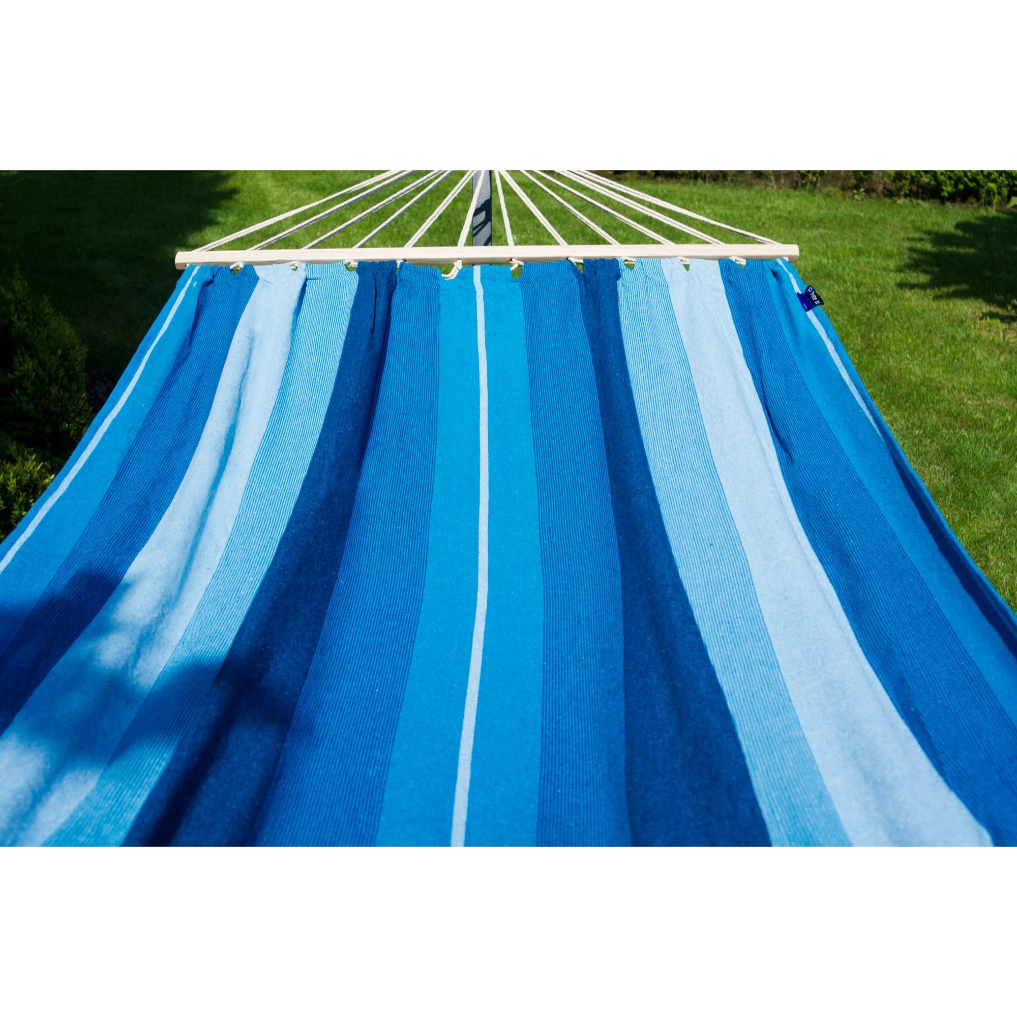 Potenza Amaca da Giardino con Supporto in Acciaio ZINCATO A CALDO – Amaca Con Barra 220x160 cm, 200 kg in Cotone con Struttura lunga 365 cm, Portata 220 kg, con Telaio Resistente alle Intemperie