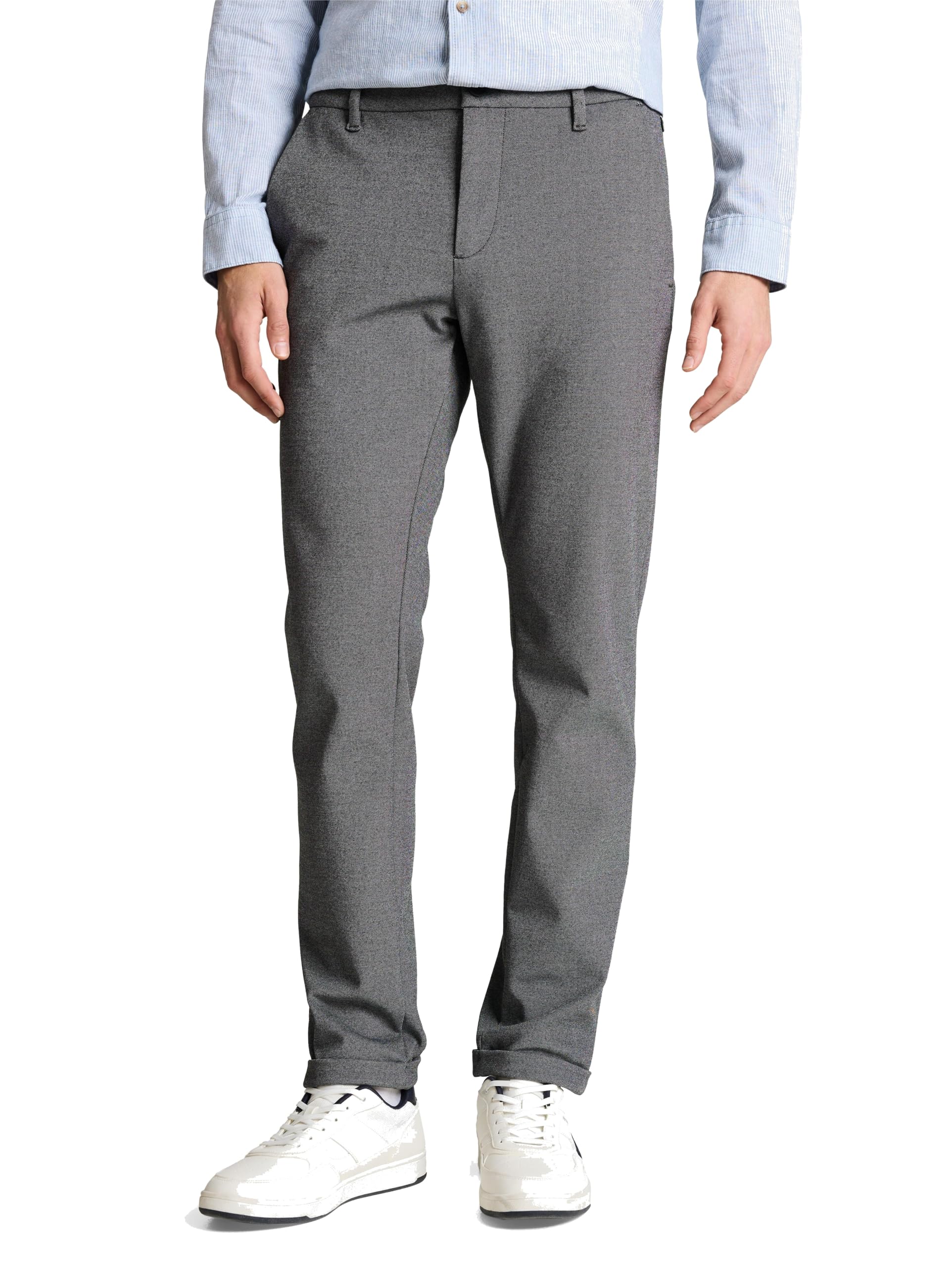 Tom Tailor Herren Jersey Travis Slim Fit Chino Hose, 35951 - Black White Birds Eye, 31/32
