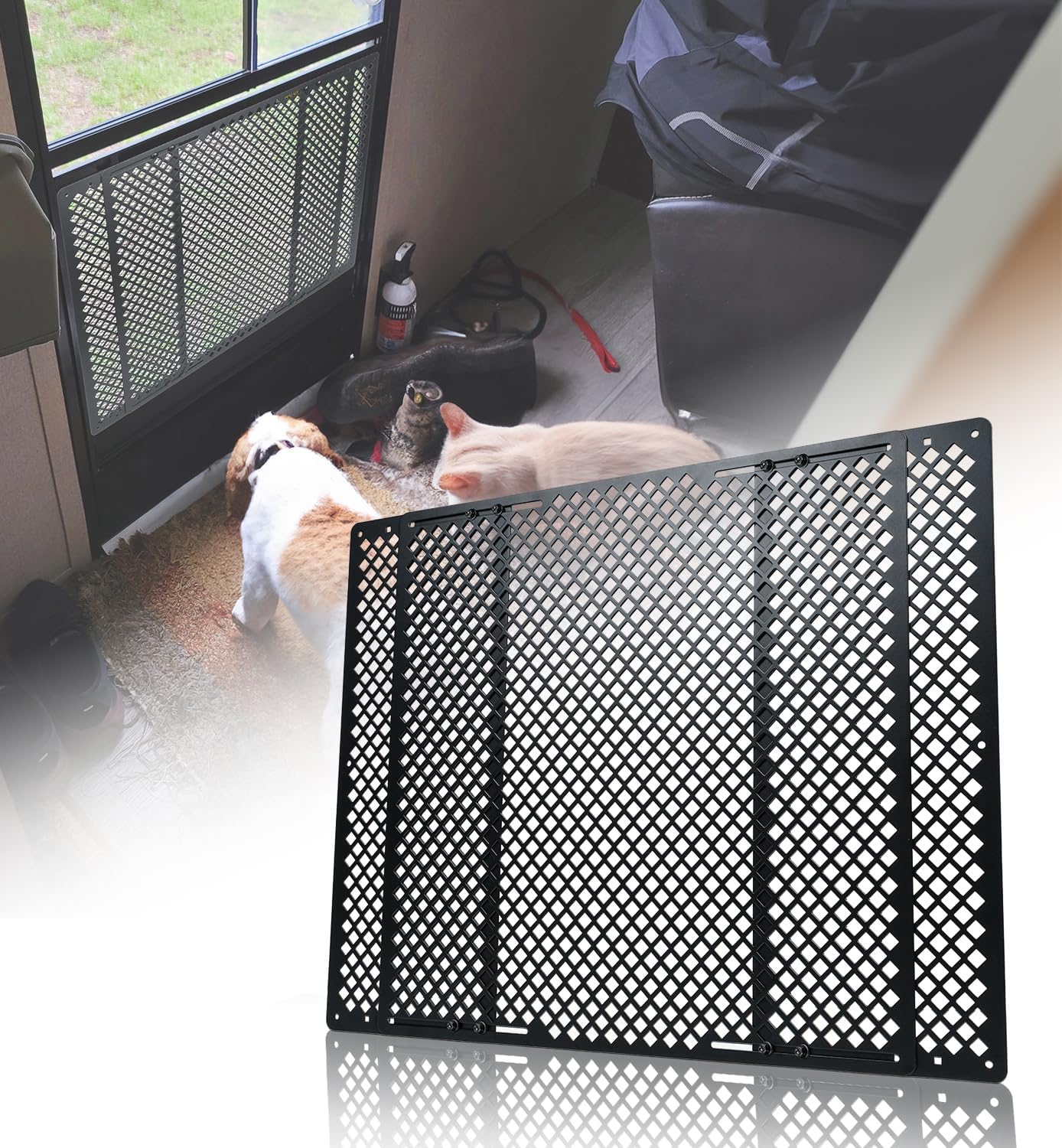 𝐅𝐞𝐧𝐥𝐮𝐪𝐢 𝗣𝗿𝗲𝗺𝗶𝘂𝗺 Black camper screen door protector for dogs