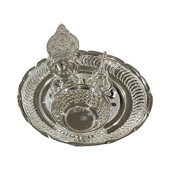 Balaji 925 Sterling Silver 6.0-inch Puja Set - 6.0"" Set #01
