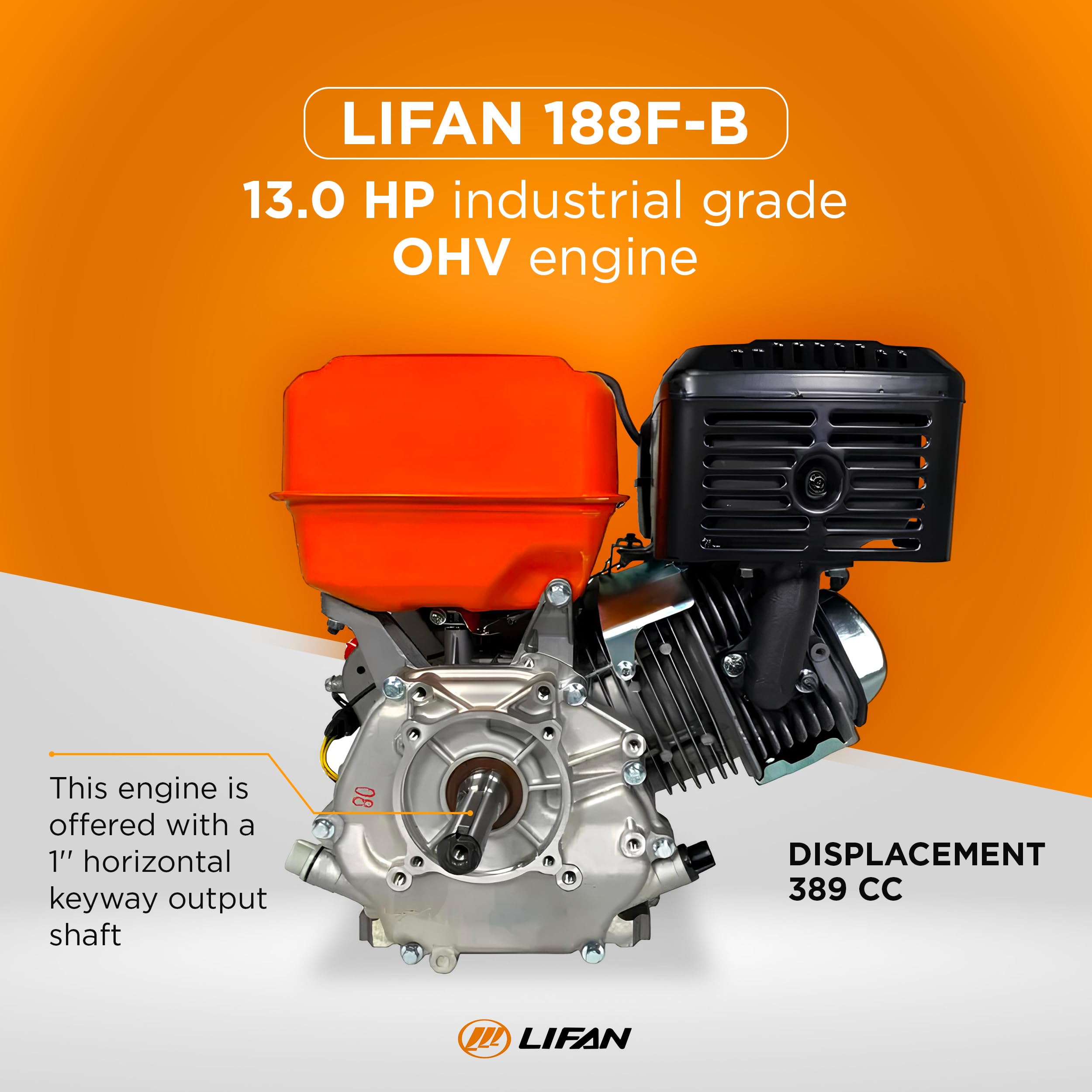 Lifan M13 Industrial Grade OHV Engine – 188F-B 13HP Engine