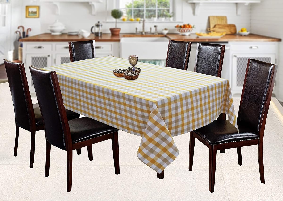 AIRWILL, 100% Cotton Self Designed 6 Seater Table Cloth, Pack of 1 Pc. -