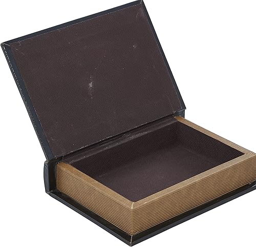 Miniatura 9 de Deco 79 Caja de libros de madera sintética con detalles de piel sintética, juego de 3 unidades de 13 pulgadas, 10 pulgadas, 8 pulgadas de alto,