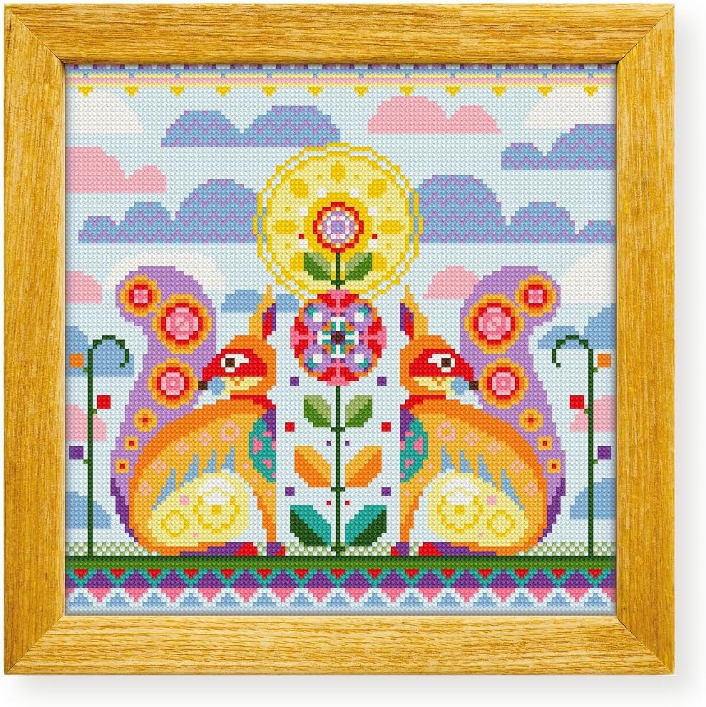 Awesome Pattern Studio Squirrel Twins DS1619, Diamond Painting Kit, Diamond Art Kits for Adults, Full Drill 5D Diamond Dots Kits. All Items Included.