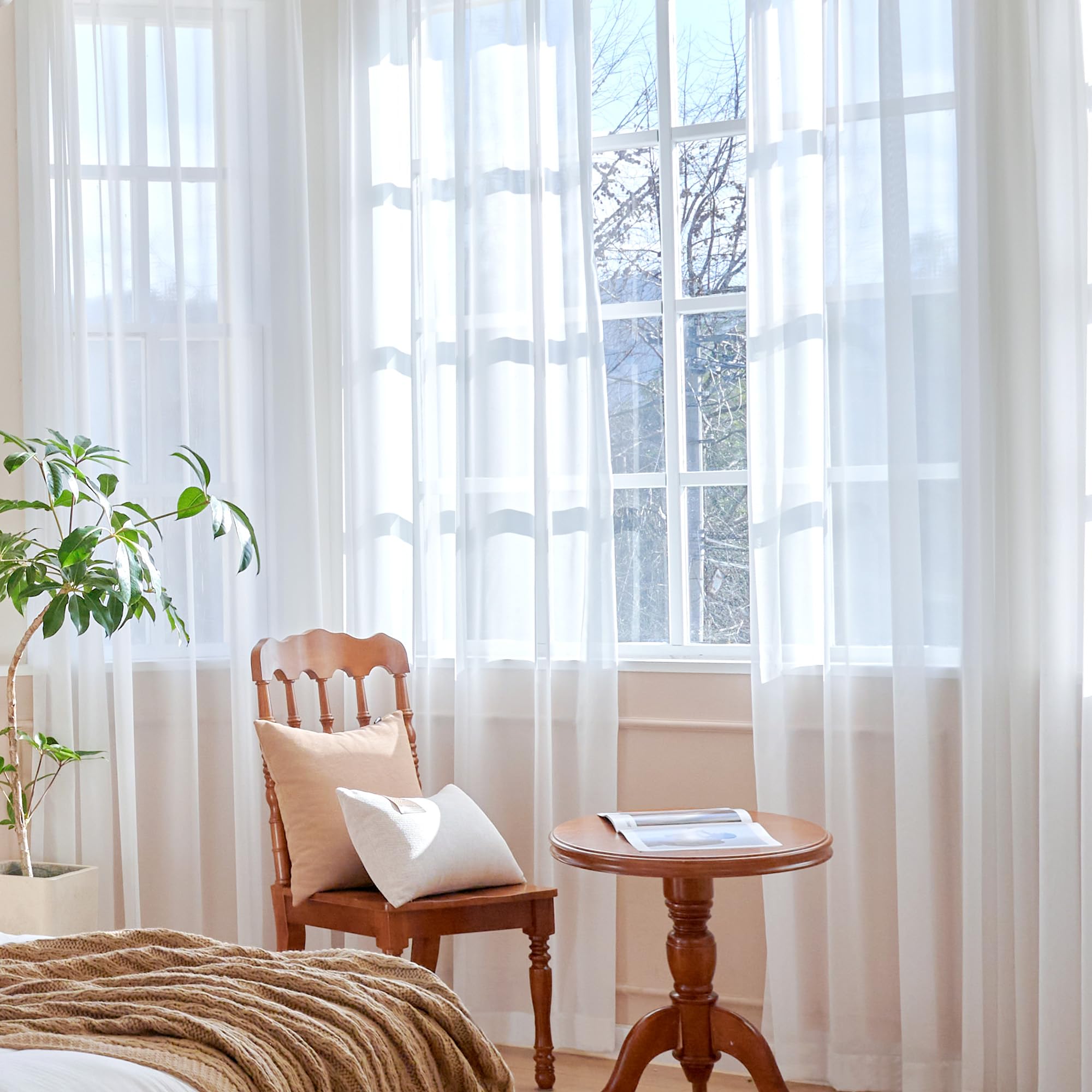 Amazon.co.jp: Deconovo Lace Curtains, UV Protection, Thermal