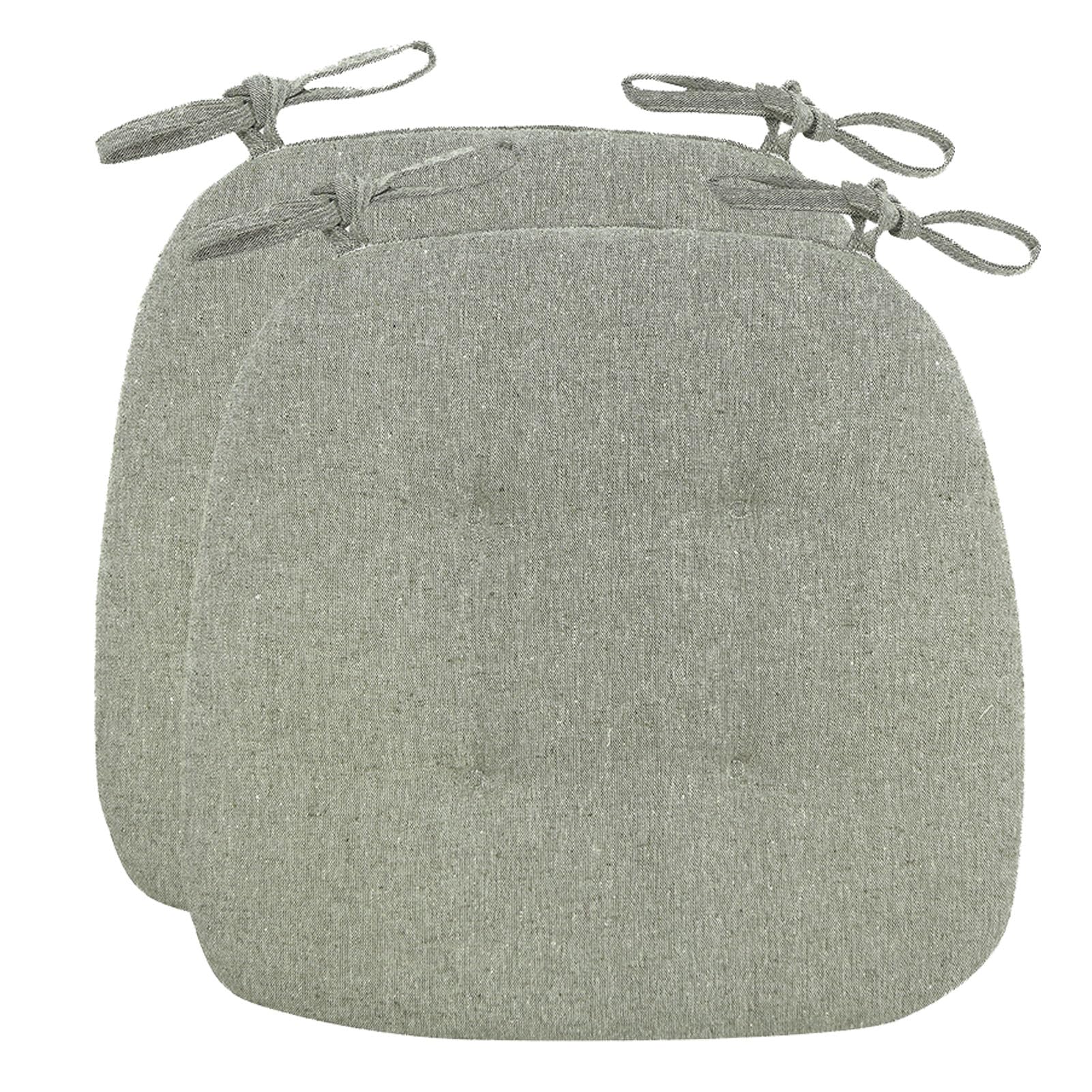 Coussin de chaise cuisine antidérapante 43x41 lavable vert avec attaches