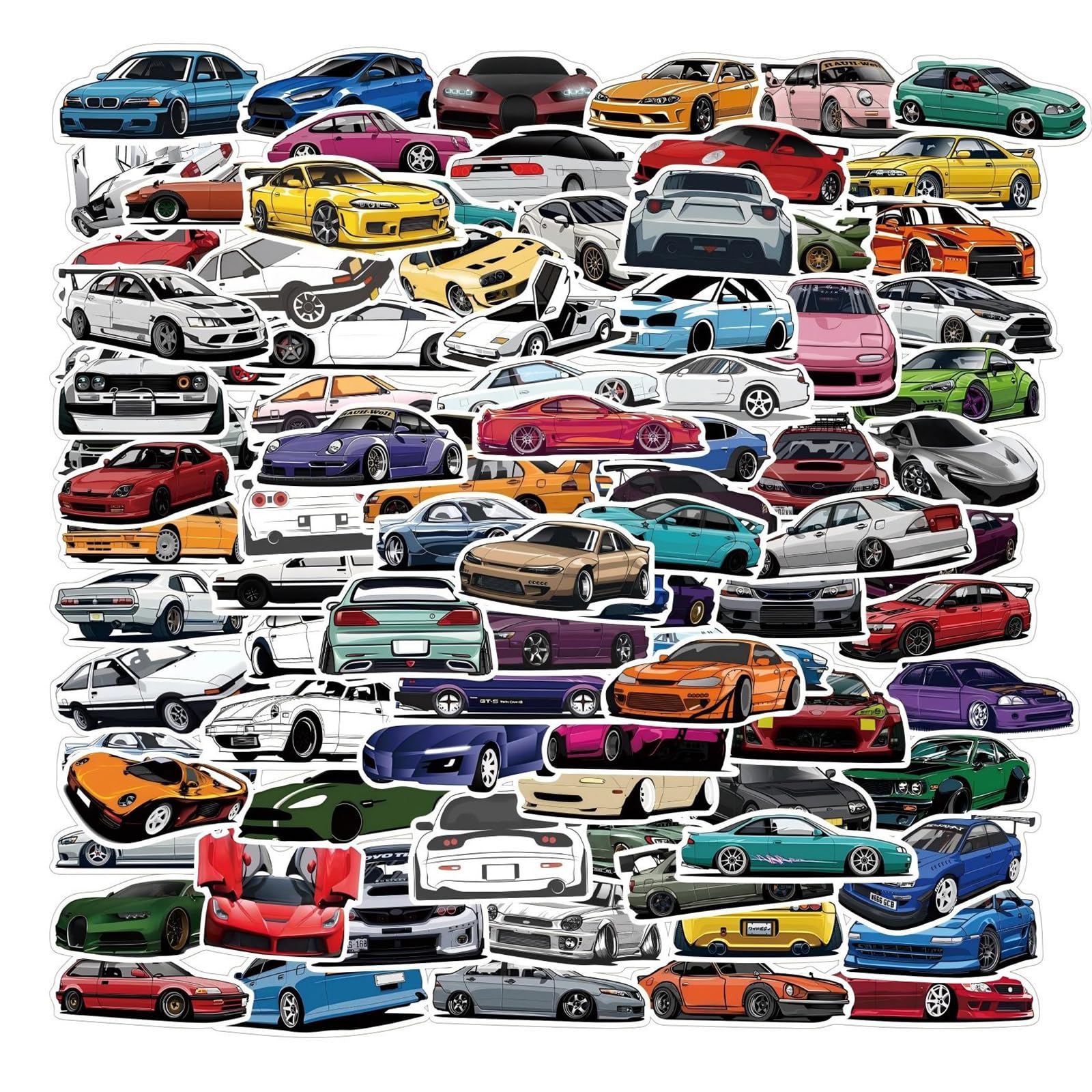 Tivleed Boys A100pcs Car Stickers, Car Stickers For Kids, 100 Pcs Stickers Pack, No Repeat Waterproof Vinyl Decals For Laptop, Water Bottle, Bike, Skateboard, Helmet(A100pcs)