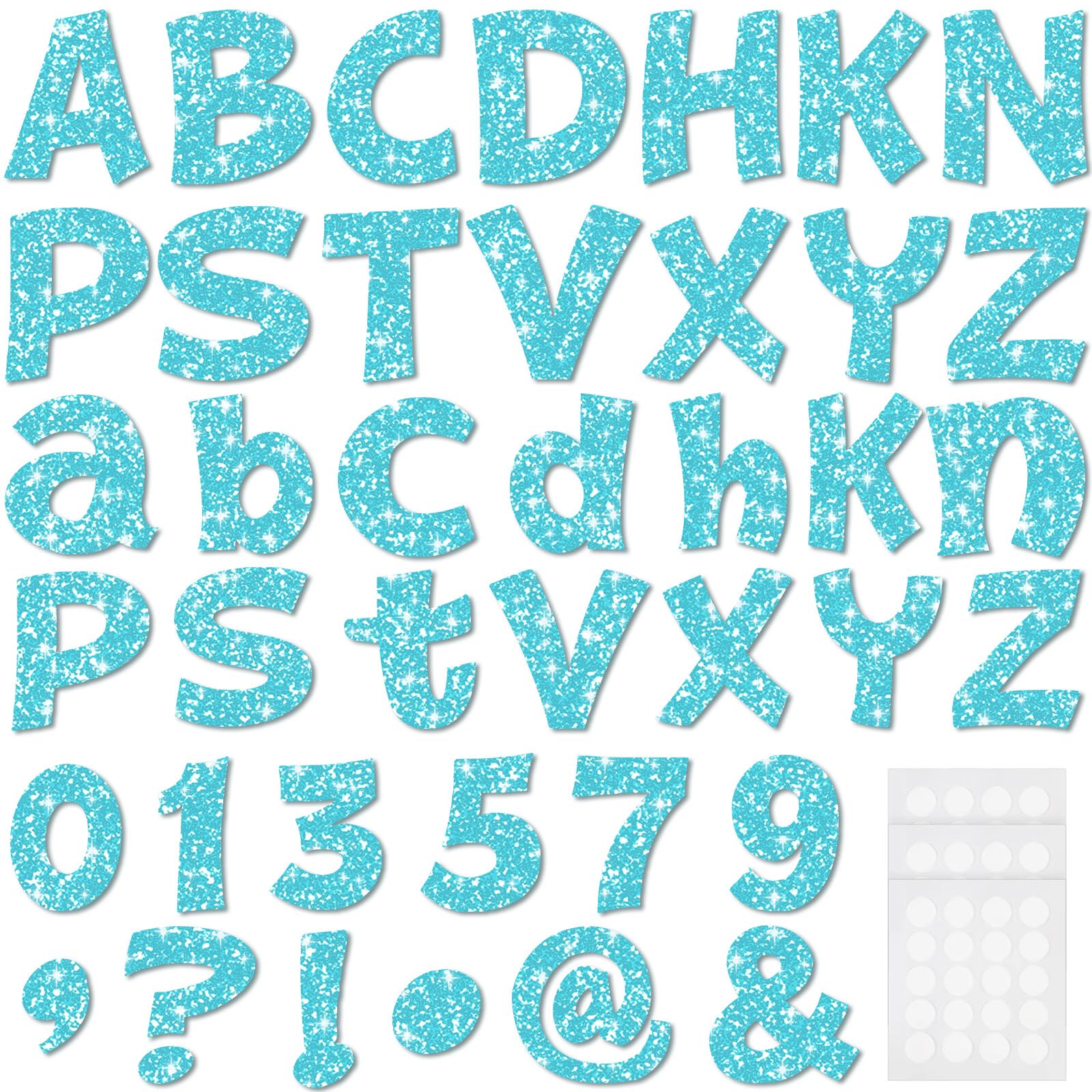 Colarr 216 Pcs Glitter Bulletin Board Letters 4 Inch for Classroom