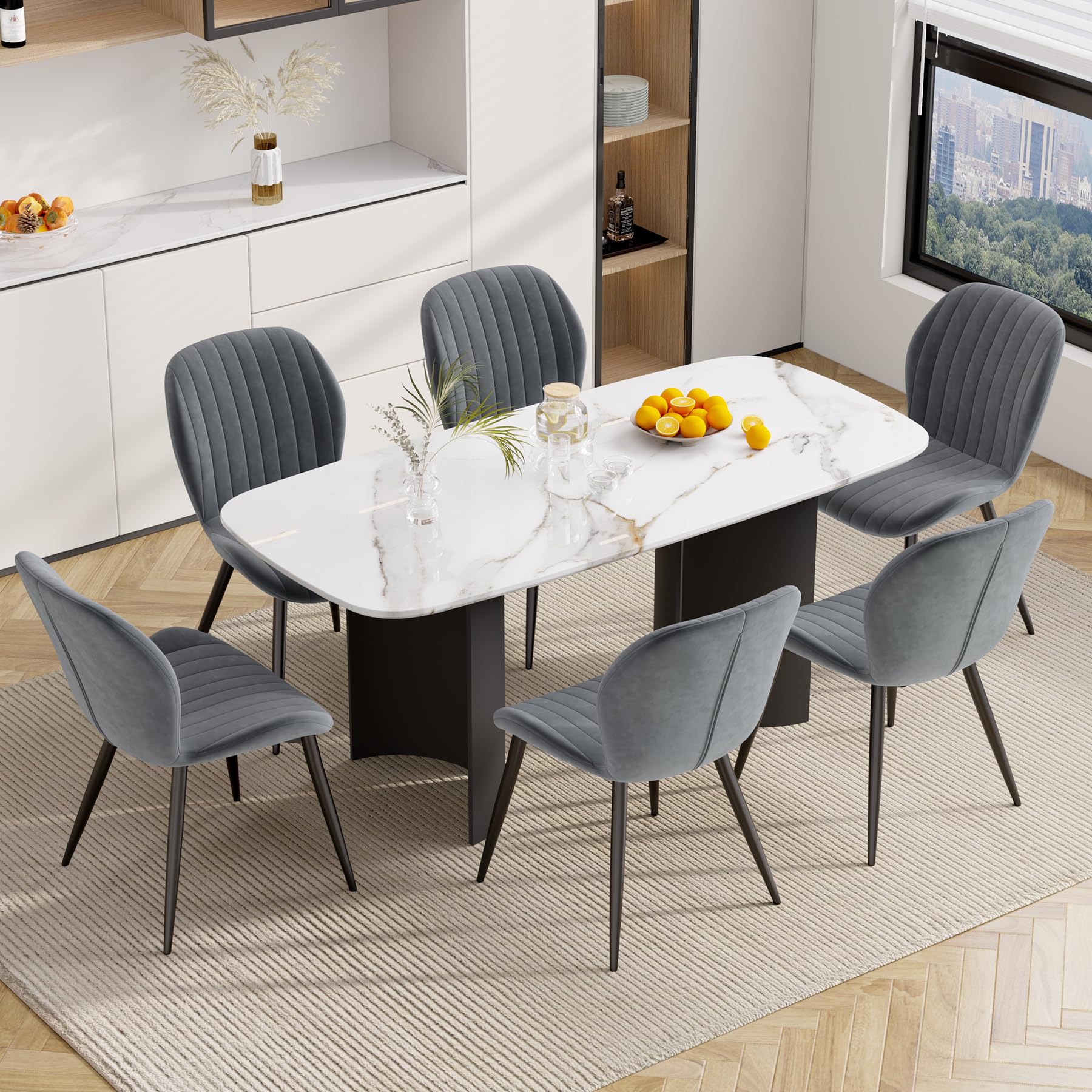 Hawthyhome Esszimmerstühle FU01051, Küchenstuhl, Stuhl Esszimmer Wohnzimmer, ergonomischer Sessel, Armlehnstuhl, Polsterstuhl, Wasserdichtes Material