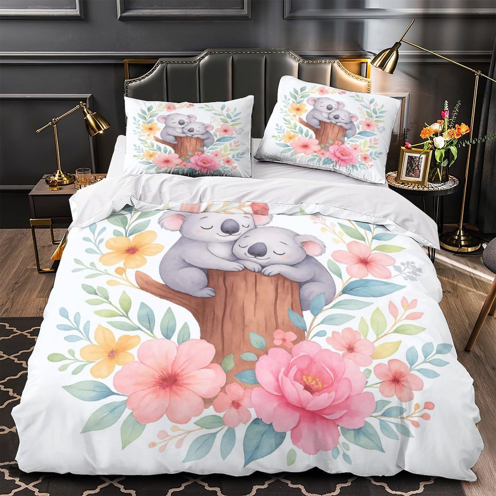 Housse de couette koala 140x200 pour une chambre d'enfant cocooning