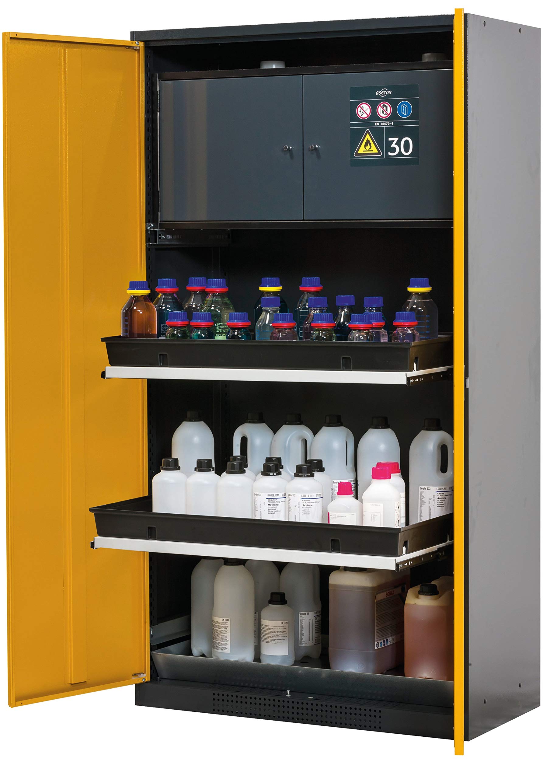 ASECOS custodia chimica CS (F) RAL 7016/RAL 1004 2 x FB1 x LB1 x BW (pz.) per la conservazione di sostanze non infiammabili negli studi di studio