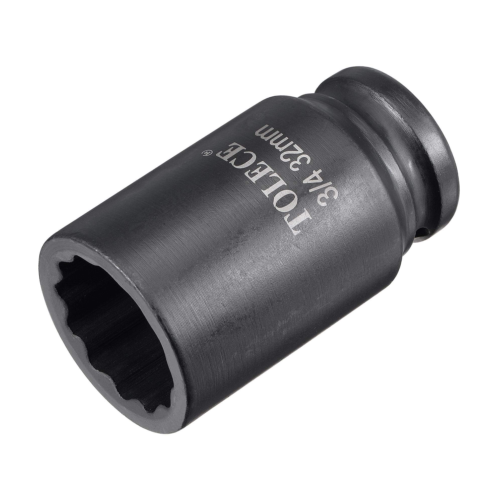 c343091superSOFT600m4＝16lb uxcell 3/4-Inch Drive 32mm 12-Point Deep Impact Socket, CR