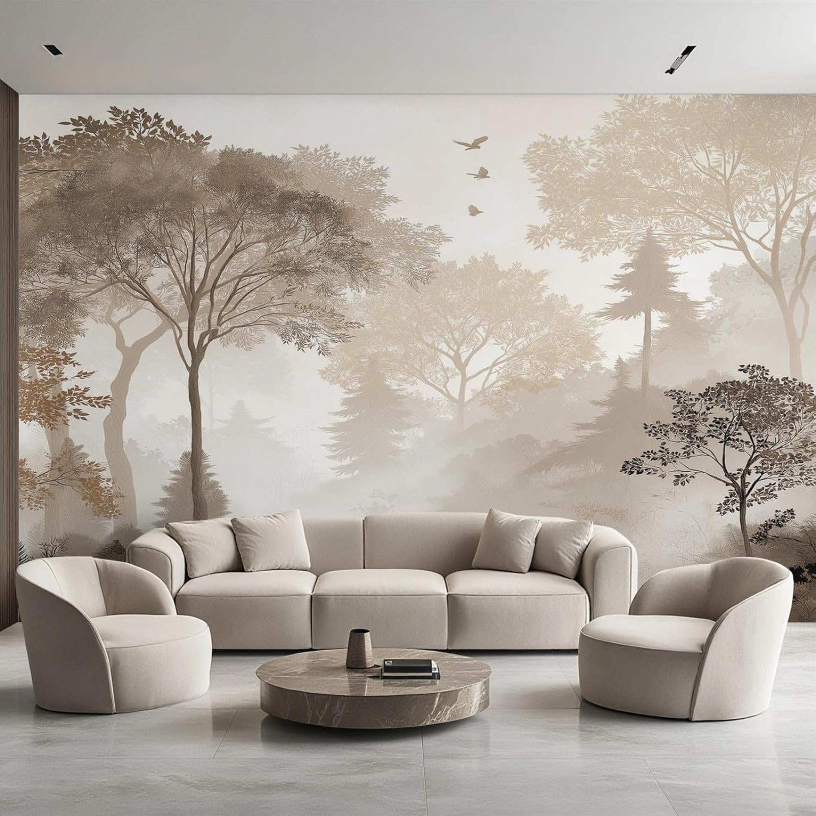 XLMING Retro Creativo Tridimensional Bosque Pájaros Volando 3D Papel Pintado Lujo Casa Sala Decoración Estar Comedor Sofá Dormitorio TV Fondo de Pared-430cm×300cm