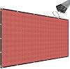 SunnyRoyal Privacy Fence Screen Heavy Duty 180 GSM Windscreen Net Fabric Cloth with Brass Gromments Perspective Block UV Resistant Commercial Grade Red 5x17'