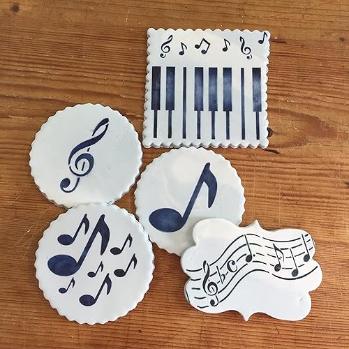 Miniatura 6 de Designer Stencils C158t - Plantilla para pastel de notas musicales (versión corta), beigesemitransparente, 2.5 x 6 pulgadas