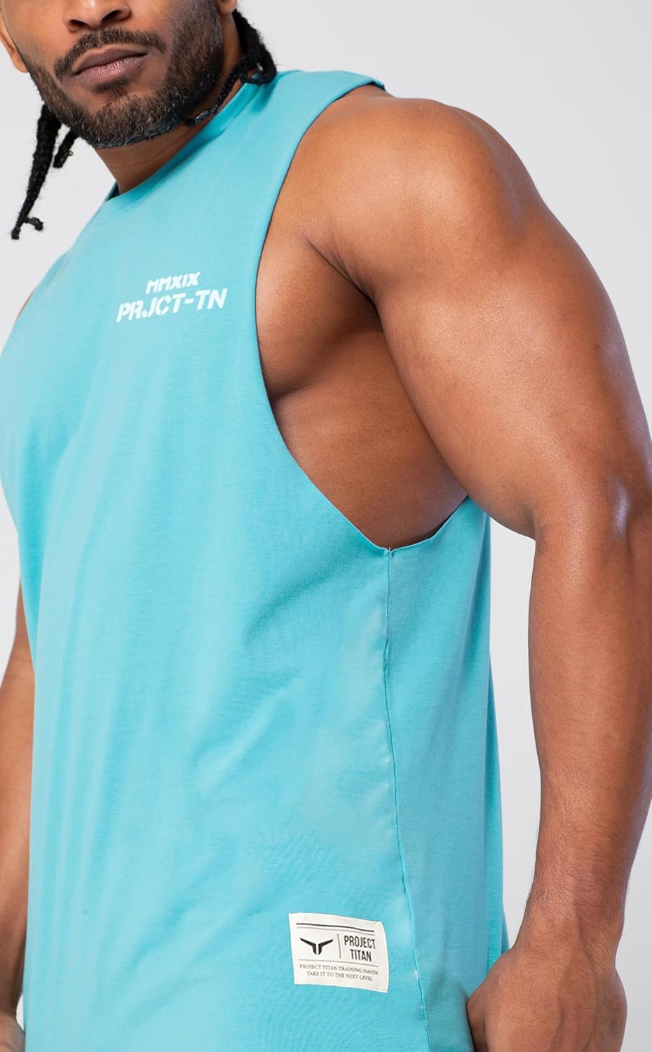 Men's Workout Drop Arm Tank Top Cut Off Sleeveless Gym Shirts - Image 5