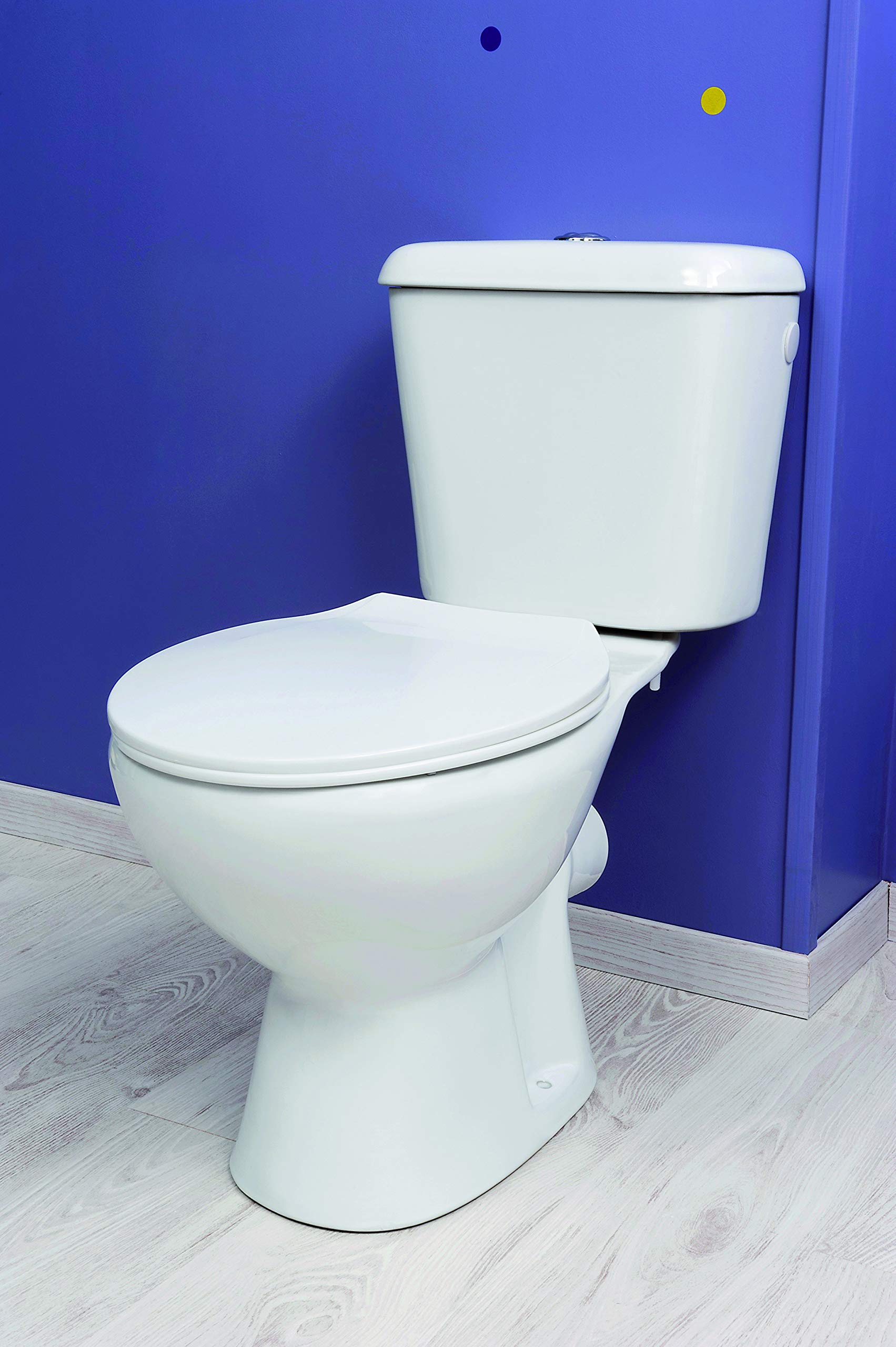 Pack WC ECO avec bride SH H71-4xl36x65-8cm Abattant ABS Cuvette h38 | Mécanisme de chasse 3/6L, Robinet flotteur avec raccord plastique, Alimentation latérale réversible, blanc, finition soignée