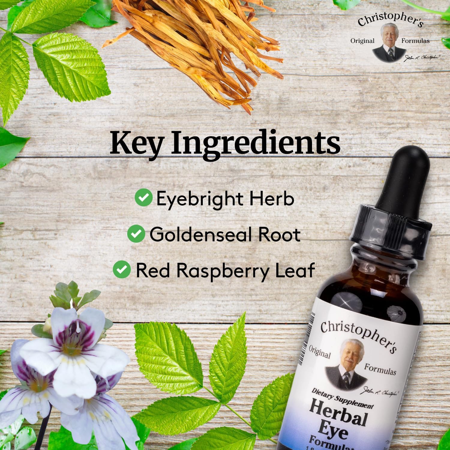 Christopher's Original Formulas Herbal Eyebright Extract, 1 oz Liquid - Natural Eye Support - Pack of 2