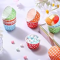 Vista 4 de Nuogo 500 vasos desechables de 1.5 onzas para soufflé, mini vasos de papel para muestra de condimentos pequeños para salsa de tomate, sacramento