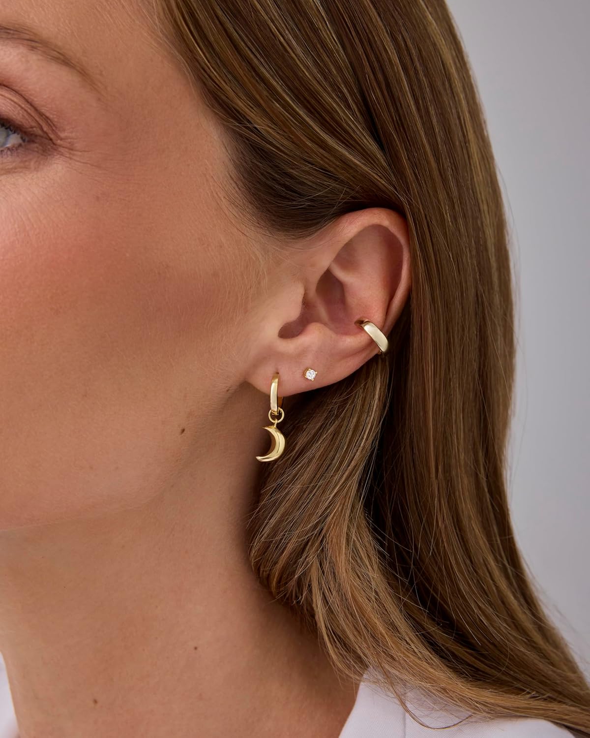 PAVOI 14K Gold Plated 925 Sterling Silver Posts Charm Huggie Earrings for Women | Lightweight Love Heart Moon Flower Star Drop Dangle Huggie Charm Earring - Valentines Day Trendy Jewelry - Image 4