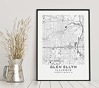 Vista 6 de Mapa de Glen Ellyn, Illinois, Light 2 (12x16)