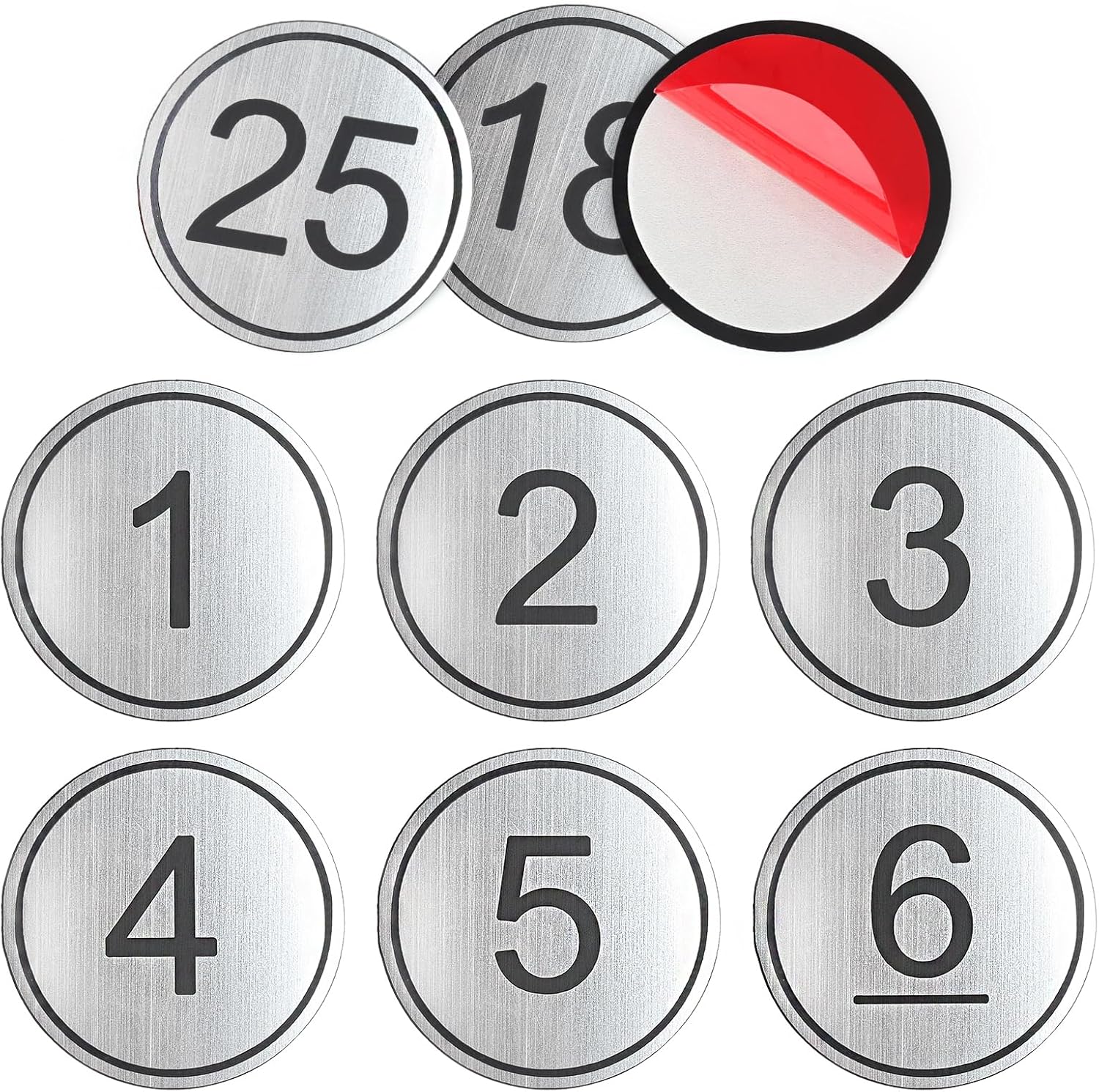 Locker Cabinet Numbers (5cm/2") - ABS Plastic Table Numbers with Adhesive Tapes - Golden - Numbered 1 to 100