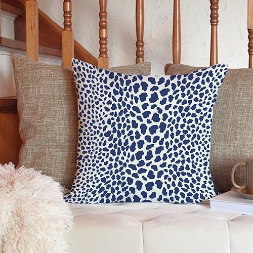 Miniatura 6 de ArogGeld Chinoiserie Chic - Funda de cojín asiática azul guepardo azul marino, estampado de leopardo, vaca, manchas de animales, almohada decorativa