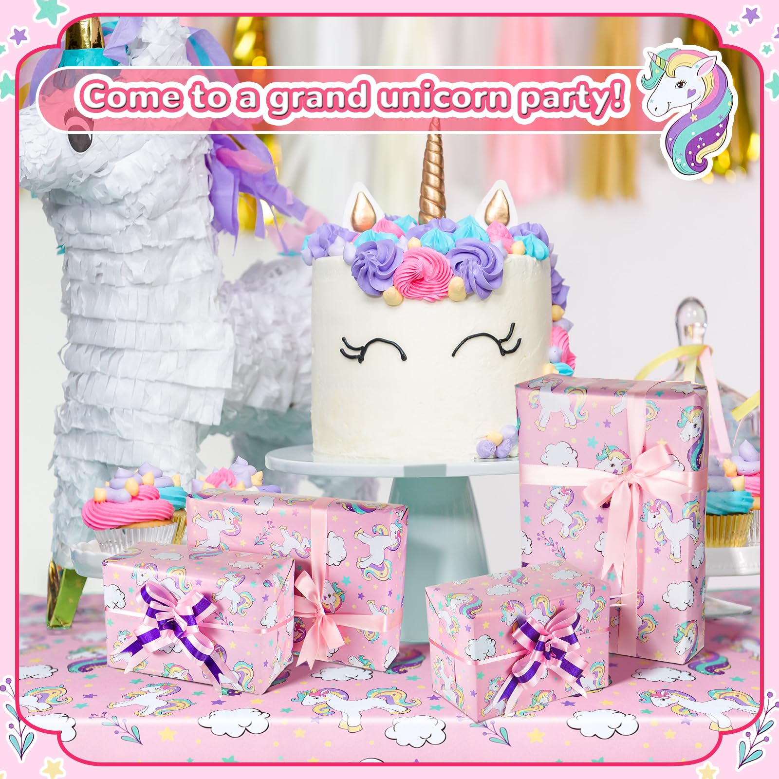 104 Pezzi Unicorno Festa Bambina Regalo Gadget Unicorno Compleanno - Foto 5