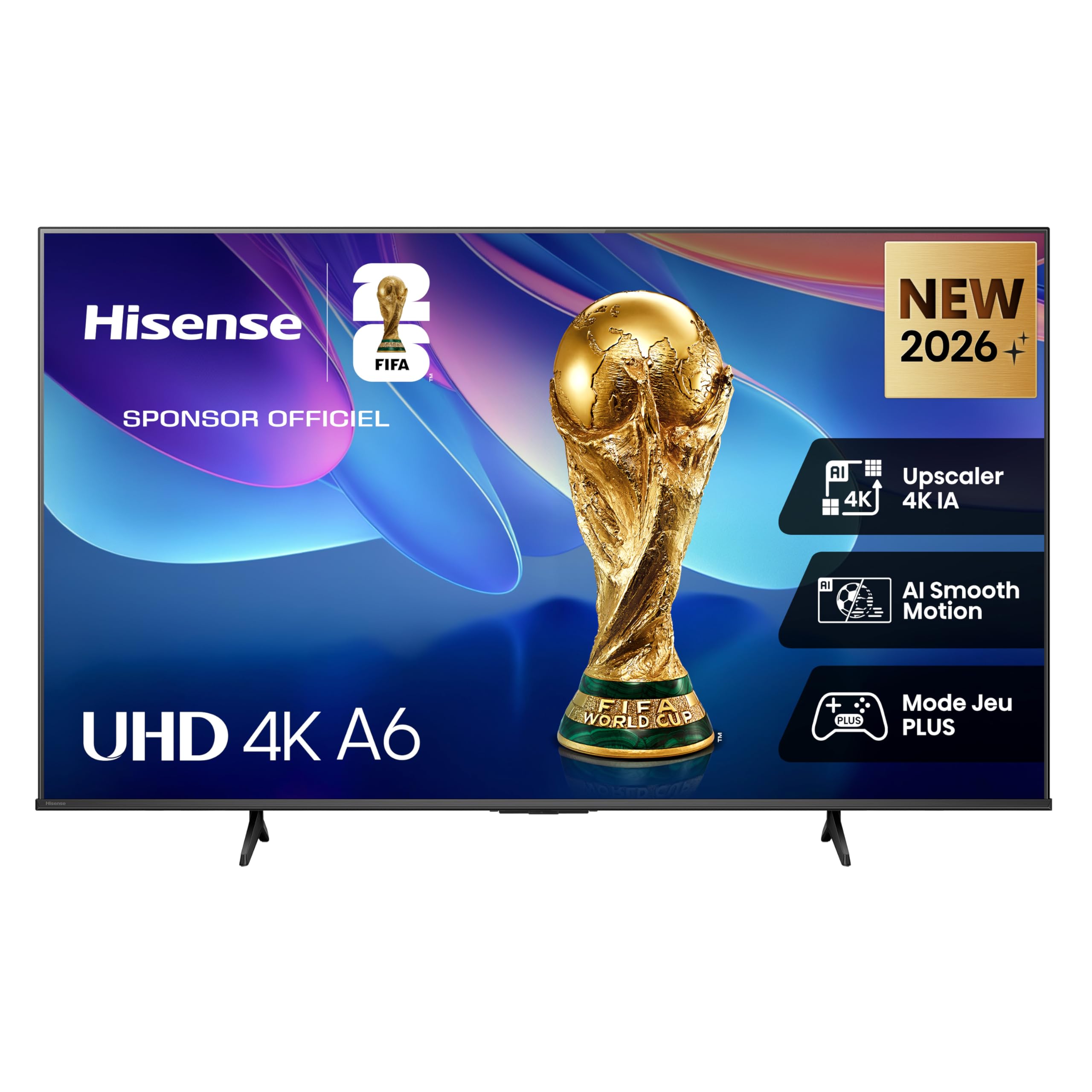 Hisense 58A6S Fernseher 4K UHD 58 Zoll (146 cm), Smart TV HomeOS U9.5, Dolby Vision HDR, Game Mode Plus (VRR 60 Hz), DTS Virtual:X, Alexa integriert, Schwarz