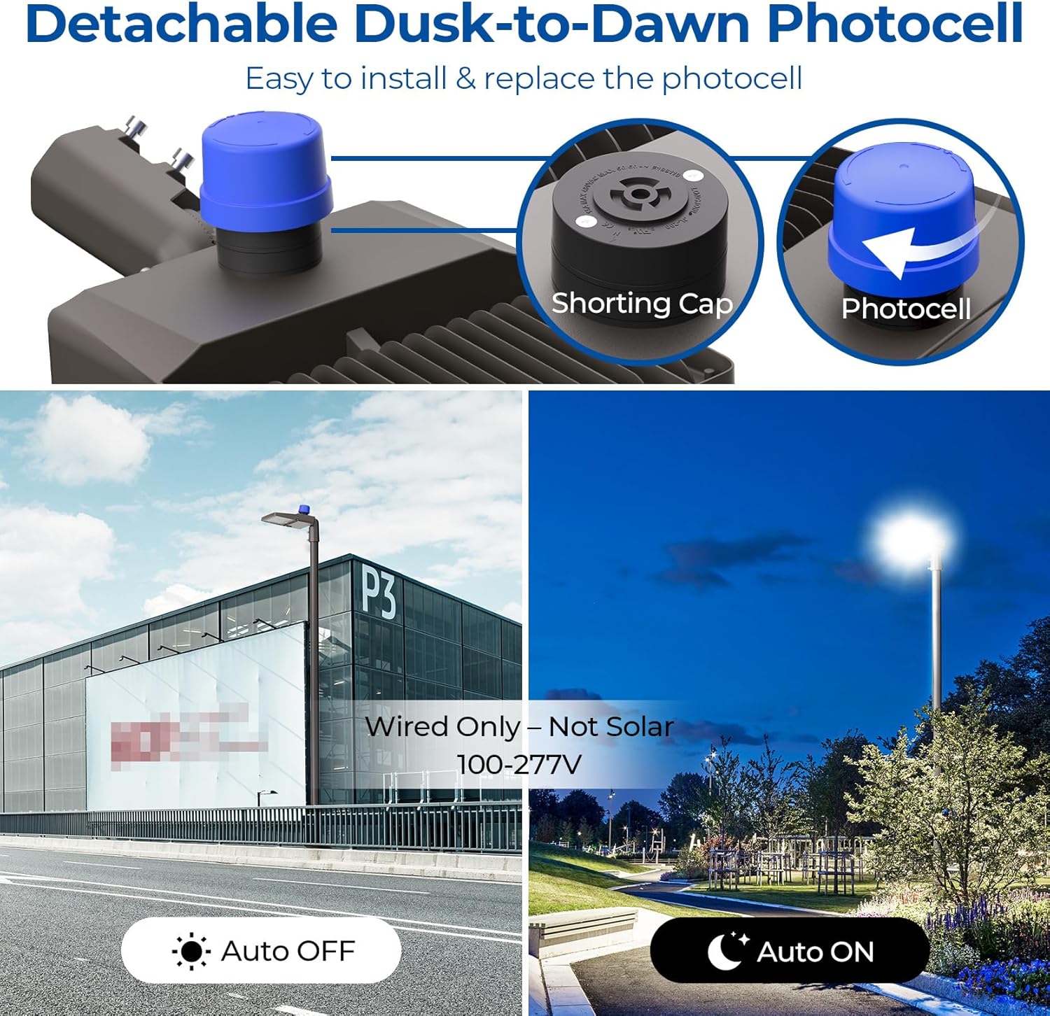 CINOTON LED Parking Lot Light - 32000LM 200W UL Listed - 0-10V Dim Dusk to Dawn - IP65 Adjustable Slipfitter Mount Outdoor Security Lighting for Yard Street Court Stadium Driveways, 5000K, 100-277V