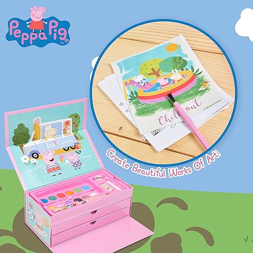 Miniatura 4 de Peppa Pig Lápices de colores, suministros de arte, kit de dibujo para niños, suministros escolares, papelería, lápices de dibujo para niñas, kit de