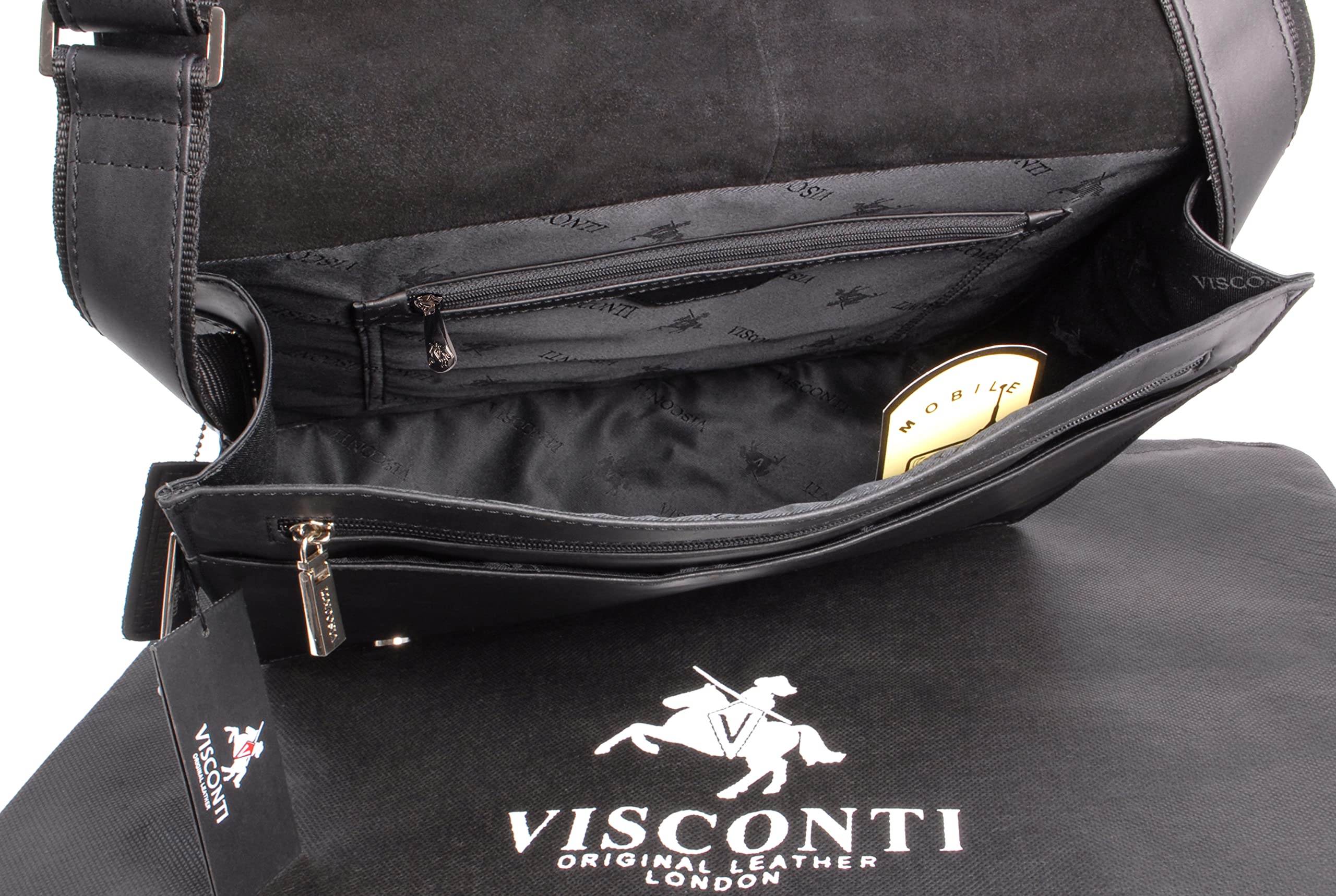 VISCONTI - Messenger Bag in Pelle per PC 14 Pollici - Borsa a Tracolla Media da Lavoro per Uomo - Borsa A4 per Ufficio - 18548
