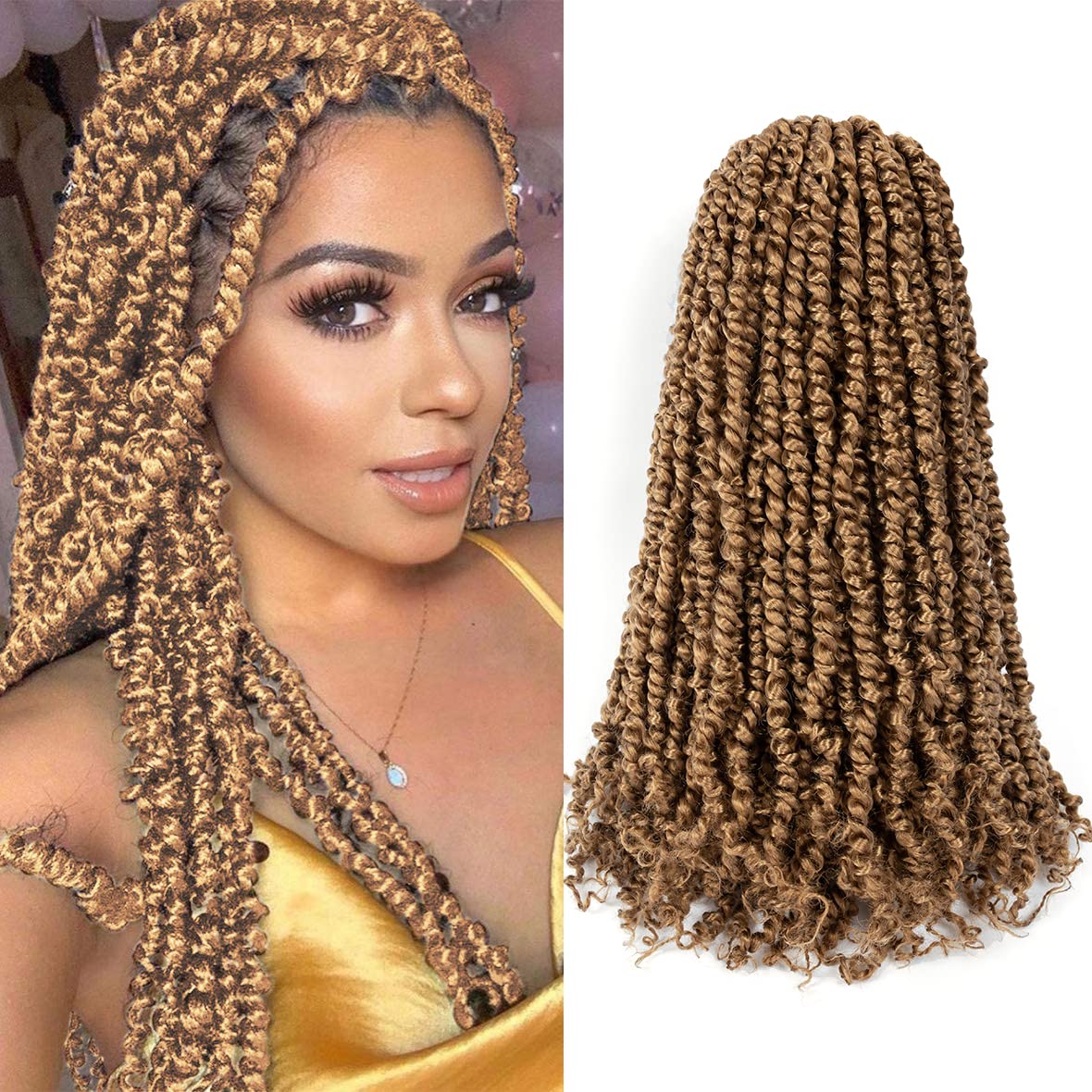 Umylar Passion Twist Hair 18 Inch 8 Packs Pre-twisted Passion Twist Crochet Hair Bohemian Braids Pre-looped Crochet Hair For Women Synthetic Hair
