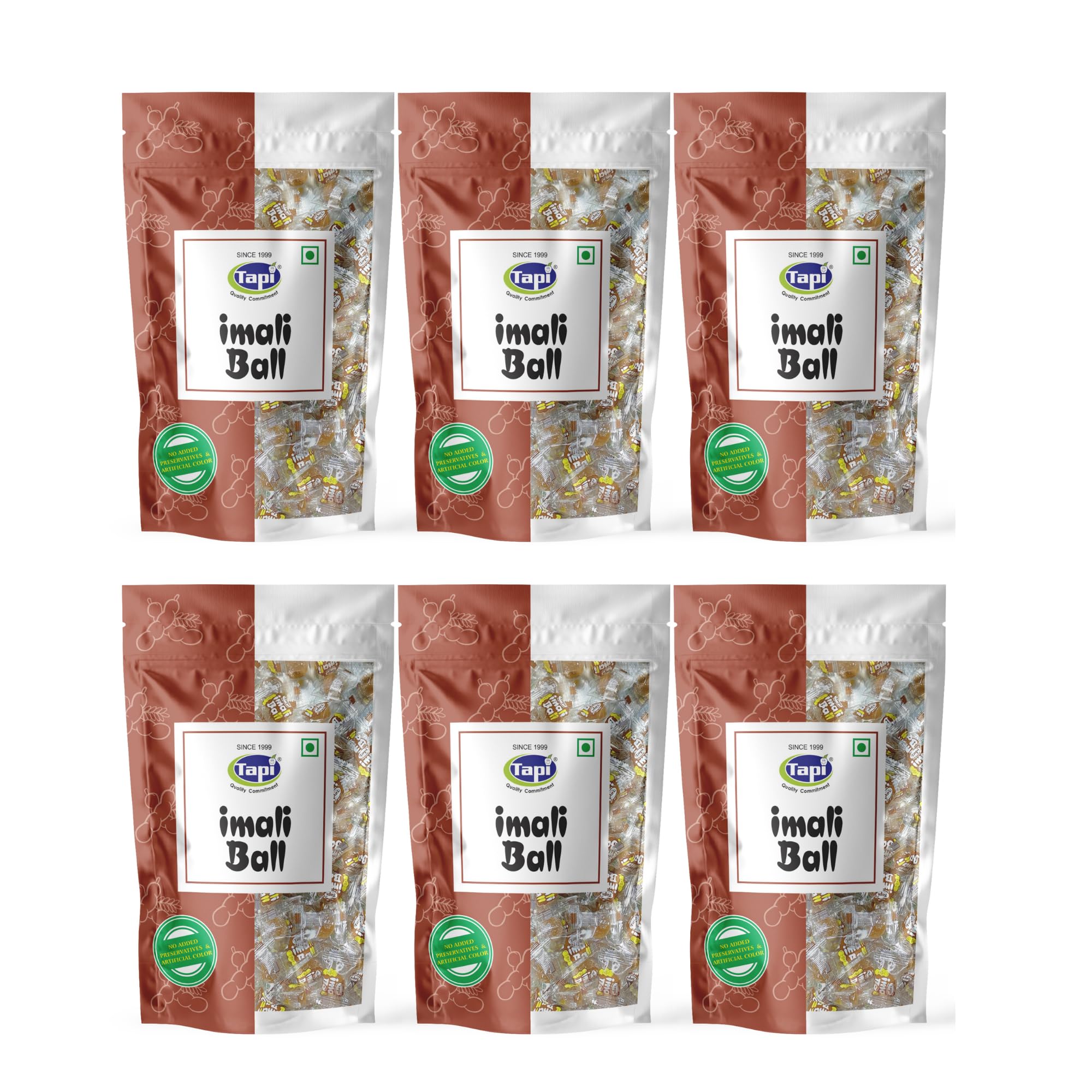 Tapi Imali Ball | Tamarind Jelly Gummies with 25% Tamarind Pulp| Traditional Khatti Meethi Jelly Candy for Kids & Adults | 160g (pack of 6)