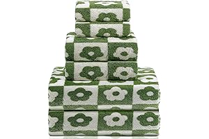 Soft and Absorbent 6-Piece Retro Bath Towel Set
