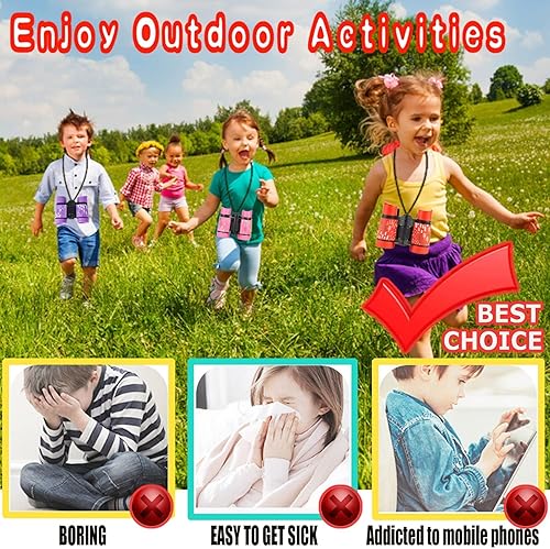 Miniatura 3 de Binoculares para niños y niñas, el mejor regalo para niños de 3 a 12 años, óptica a prueba de golpes, mini juguetes binocuolares compactos,