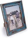 Truu Design Weathered Picture Frame, Distressed Wooden Look for Wall or Tabletop Display, Lightweight Photo Frame with Glass Cover, 8" x 10", Gray