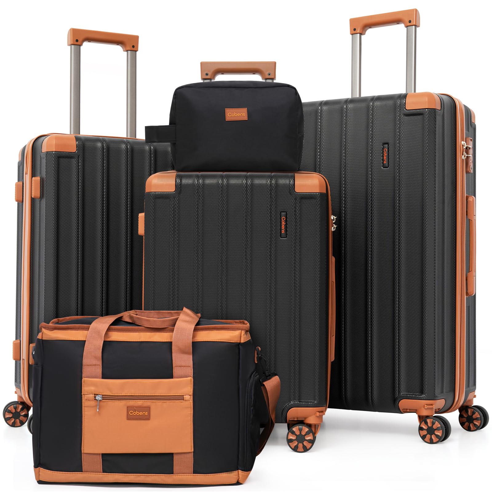 Luggage Sets 5PCS, Durable Hardshell Suitcases with Wheels, 20/24/28