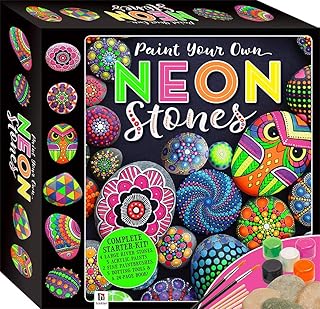 Hinkler Paint Your Own Neon Stones Rock Painting Kit |Creative Kids Arts and Crafts | Art Projects Kits for Adults | Painting Sets