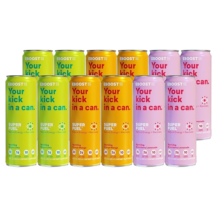 Buy EBOOST Super Fuel Natural Energy Drink Variety Pack 12 Pack x