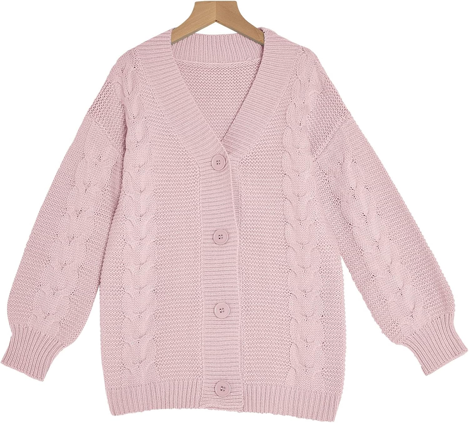 Apbondy Girls Cable Knit Cardigans Button Down Long Sleeve Chunky Sweater Outerwear - Image 5